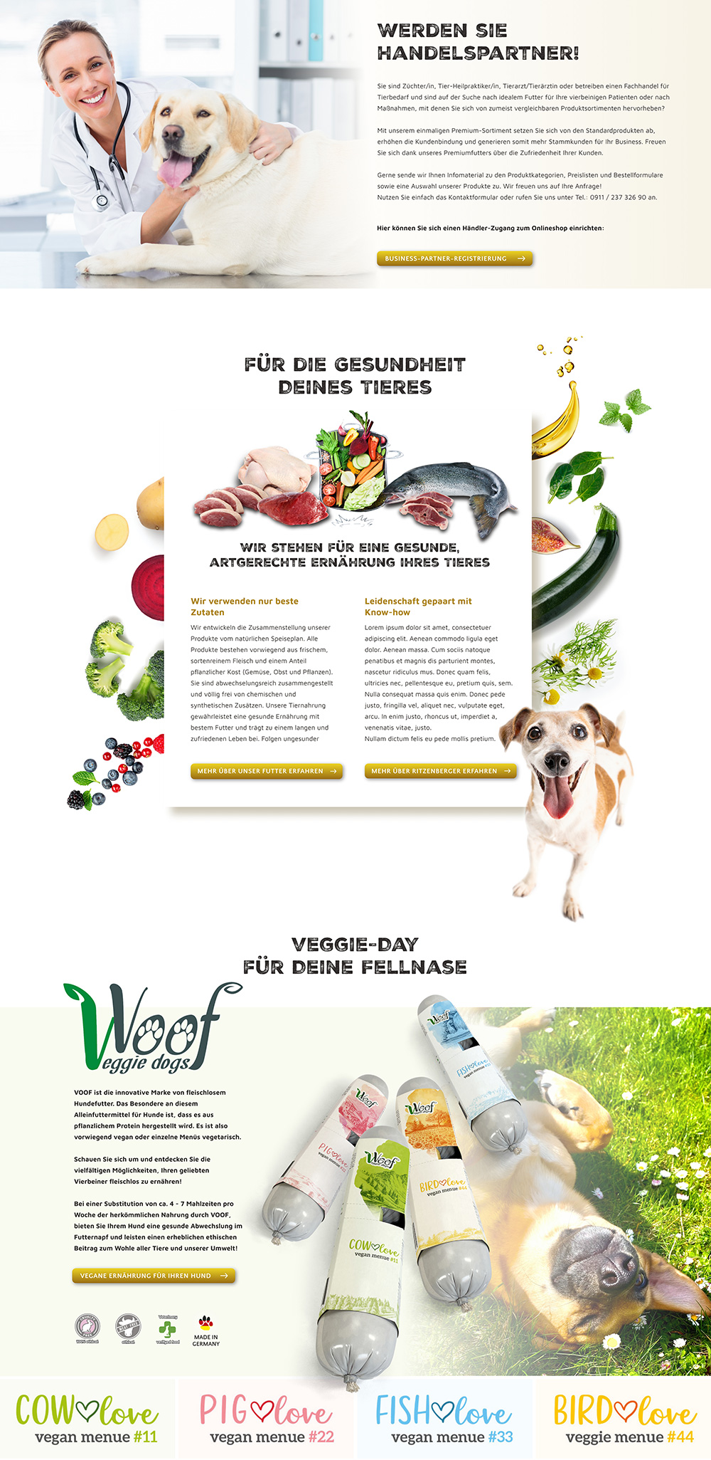 Onlineshop Informationsseite über die Themen: Wie wird man Handelspartner, Gesundheit deines Tieres und vegane Ernährung für den Hund